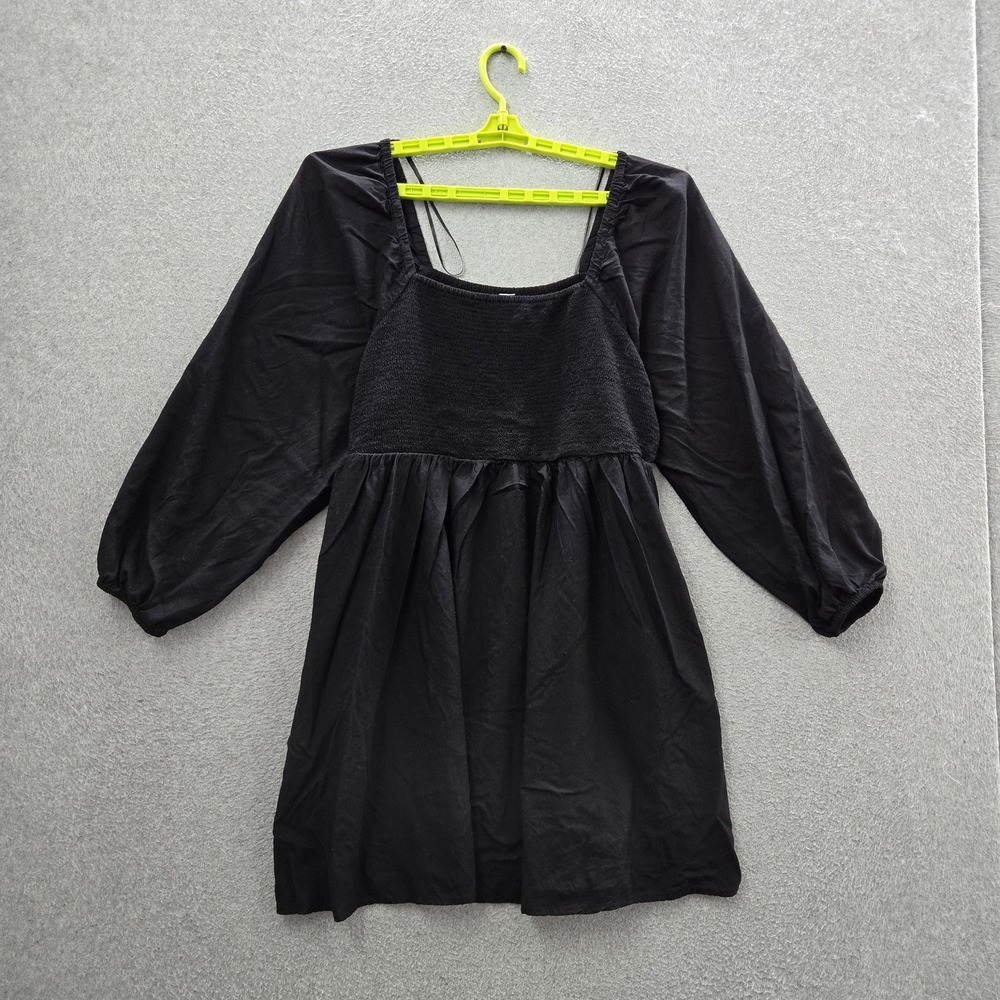 Old Navy Women Dress XL Black Fit & Flare Witchy 2YK Grunge Long Sleeve